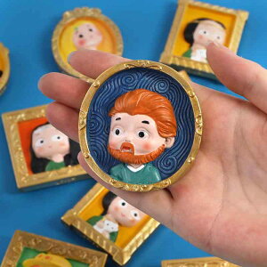 冷蔵庫用マグネット レディース メンズ 3D 立体 世界名画 人物 飾り 結婚式 ギフト 工芸品 磁石 合成樹脂 かわいい 風(x2)