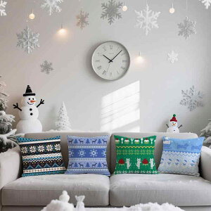 クッション レディース 抱き枕 カバー クリスマス 雪だるま ポリエステル製 ソファ ベッドルーム リビング 部屋 かわいい 45 45cm