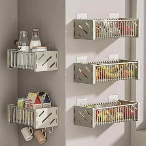 キッチン収納ラック 壁掛け式 水切りラック スパイスラック 炭素鋼 穴あけ不要 キッチン収納 吊り下げ棚 調味料ラック 浴室収納ラック