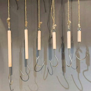 ハンガーラック 壁掛け 麻紐 吊り下げ フック 真鍮 銅製 S字フック 飾り 壁面収納 古着屋 店舗什器