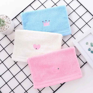 タオル キッズ ベビー 子供用 刺繍 全綿 コットン 厚手 柔らかい ミニタオル ハンカチ 洗顔タオル 月亮ピンク 皇冠ブルー 愛心ホワイト 香蕉イエロー 葡萄パープル 鴨梨グリーン 草莓ピンク