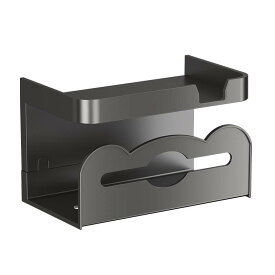 トイレットペーパーホルダー 壁掛け式 ティッシュボックス 浴室 洗面所 トイレ ペーパータオルホルダー ロールペーパーホルダー PP 多用途 粘着式 穴あけ不要 落下防止 予備収納