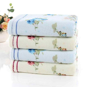 タオル レディース メンズ ガーゼ 無撚糸 ローズ プリント 吸水性 ソフト フェイスタオル 綿 33×74cm 薔薇 バラ 花柄(x2)