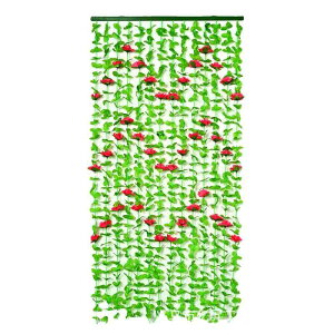 カーテン 緑のバラ柄 間仕切り のれん 遮光 ポリエステル 中国風 インテリア リビング 寝室 美容院(x2)