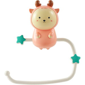 タオルハンガー キッズ 壁掛け 吸盤 子供部屋 洗面所 バスルーム 収納 かわいい アニマル ピンク 小鹿(x5)