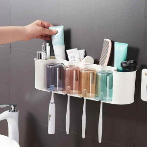 歯ブラシスタンド 歯磨きコップ ホルダー 壁掛け式 洗面所 収納 壁付け コップ付き 2個 3個 4個(x20)