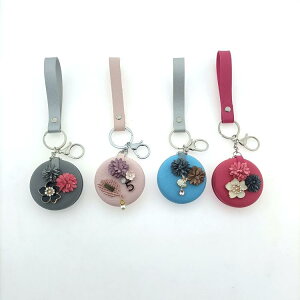 化粧鏡 レディース コンパクトミラー 拡大鏡付き PUレザー 折りたたみ式 手鏡 携帯ミラー メイク直し用 DIY可能 かわいい おしゃれ(x6)