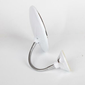 LED付き化粧鏡 レディース 吸盤式 浴室鏡 360度回転 5倍 10倍拡大鏡 ホワイト(x2)