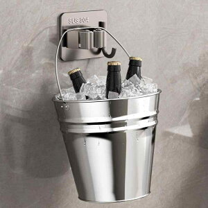 モップホルダー ステンレス 強力粘着フック 壁掛け式 モップクリップ 収納フック シルバー 黒 白