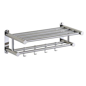 タオルラック 業務用 304ステンレス製 ダブルタオルバー 浴室 洗面所 壁掛け棚 60cm