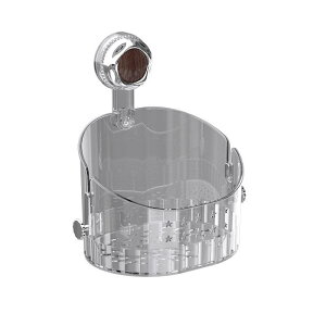 棚 ラック 収納 浴室 洗面所 壁掛け 強力吸盤 水切り 多機能 小物整理 プラスチック 透明 クリア グレー ゴールド系(x2)