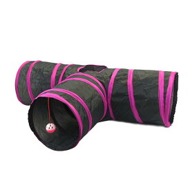 猫 おもちゃ 猫トンネル ピンク ポリエステル 猫用 玩具 ペット用品 S字 T字 Y字3