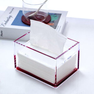 ティッシュボックス アクリル 多色 北欧風 卓上 おしゃれ 厚手 シンプル 詰め替え 補充 透明 レッド ブルー イエロー(x100)