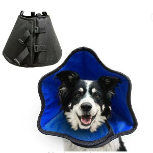 エリザベスカラー 犬 猫用 布製 ペット 介護用品 ソフト 軽量 ブラック ブルー XS S M L XL(x500)