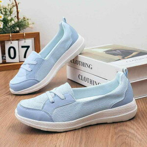 靴 レディース スニーカー スリッポン 柔らかい 軽量 ぺたんこ フラット ローカット 散歩靴 普段使い 通気性 メッシュ EVA 春夏 秋冬 白 青 黒 ベージュ 紫