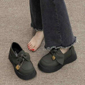 厚底ローファー レディース 靴 ローファーパンプス 黒 制服靴 スリッポン フラットシューズ ラウンドトゥ 合皮 春夏 カジュアルスタイル
