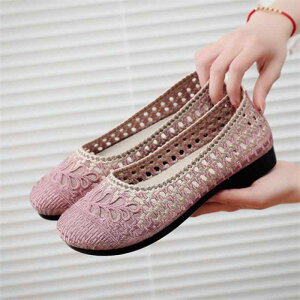 靴 レディース 夏シューズ メッシュ スニーカー スリッポン ぺたんこ 介護シューズ 高齢者 リハビリシューズ 通気性 軽量 蒸れにくい 履きやすい 滑り止め 黒 ブラック ピンク系