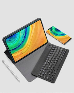 �^�u���b�g�P�[�X Huawei �q���p Matepad Pro 108 104 T5 101 �L�[�{�[�h�t�� ���C�����X Bluetooth PU���U�[ �V���v�� �Ռ��z�� �u���b�N �u���[ �S�[���h ���[�Y�S�[���h3