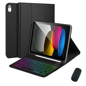 iPad 10 11���� �P�[�X �J�o�[ �O�܂� �O�F�o�b�N���C�g Bluetooth ���C�����X �L�[�{�[�h �y�����[�t�� �V���v�� �u���b�N �s���N �O���[�� �u���[ �p�[�v��