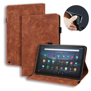 �^�u���b�g�P�[�X Amazon Fire HD 10 PLUS HD10 ���p PU���U�[ ���g�� �G���{�X���H �t���b�v�J�o�[ �X�^���h�@�\ �ϏՌ� ������ �s���N ���b�h �p�[�v�� �u���b�N �u���E��3