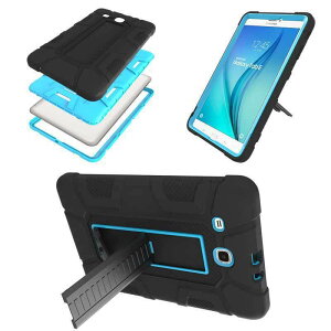 �^�u���b�g�P�[�X �V���R�� �ϏՌ� �X�^���h�@�\�t�� Samsung Tab E 96 T560 T561 �����h�~ �u���b�N �Z�� ���[�Y���b�h �u���[ �O���[��