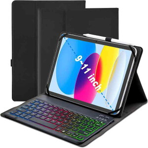 �^�u���b�g�P�[�X 9-11�C���` iPad �T���X�� Xiaomi Lenovo Huawei �ėp ���C�����X Bluetooth �L�[�{�[�h�t�� ���U�[�P�[�X ���n ���@�\ �r�W�l�X �~�j�}���X�g ���[���s�A�� �u���b�N �s���N�n �^�b