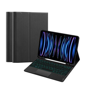 iPad �L�[�{�[�h iPad Pro iPad Air 102�C���` �^�u���b�g�P�[�X ���C�����X Bluetooth �o�b�N���C�g �^�b�`�p�b�h�t�� �X�y�C���� �A���r�A�� �؍� ���V�A�� �u���b�N3