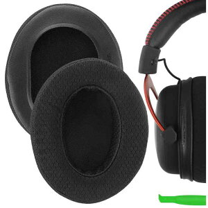 Geekria �C���[�p�b�h Comfort �݊��� �p�b�h HyperX Cloud III/II/Alpha/Alpha S/Flight/Stinger/Revolver �w�b�h�z���ɑΉ� �p�b�h �C���[/�C���[�J�b�v ���b�V���t�@�u���b�N (�u��