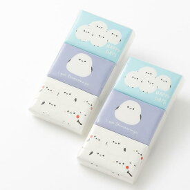 【2個セット】水に流せる ミニミニポケットティッシュ しまえなが柄 各6個入｜携帯用＆かわいいデザイン｜外出・旅行・子供にも便利