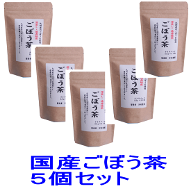 ごぼう茶 国産 送料無料 ティーパック ティーバッグ150包（ 2.5gx30包 x5個セット） 九州 (宮崎県または鹿児島）無添加 ゴボウ茶 ティーバック