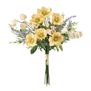 造花 アネモネ ラベンダー ブーケ 花束 全3色 花 アレンジ アーティフィシャルフラワー アレンジメント お祝い 誕生日 母の日 おしゃれ インテリア 飾り ミックスブーケ エレガント 可愛い