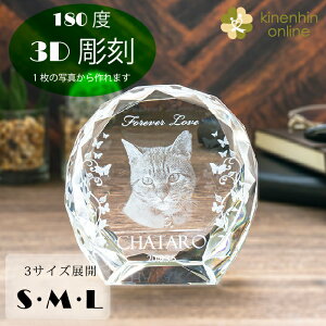 ペット 位牌 ペット位牌 クリスタル 3D内部レーザー彫刻 立体的 『 ダイヤカットアーチ 』 メモリアル 仏具 遺影 供養 四十九日 お盆 ガラス 記念品 ギフト プレゼント オリジナル オーダーメ