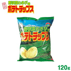 送料無料 野沢菜ポテトチップス120g×12袋 おみやげ ご当地 限定 ポテトチップ ポテチ ワサビ 野沢菜