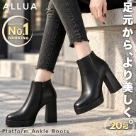 【ALLUA｜アルーア】足元からより美しく レディース ブーツ ［楽天1位｜20冠］ 厚底 ヒール ショート サ…
