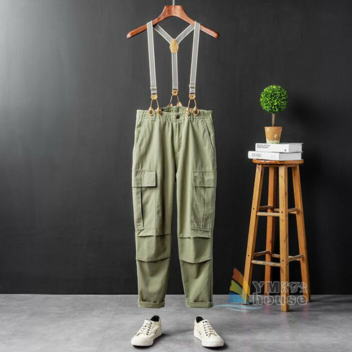 楽天市場 オーバーオール メンズ サロペット ワークカーゴパンツ つなぎ サスペンダー メンズズボン カジュアル ロングパンツ メンズ用 大きいサイズ ワイエムハウス