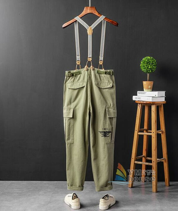 新生活 メンズ サロペット つなぎ サスペンダーズボン ロングパンツ カーゴパンツ カジュアル 作業着 ワークカーゴパンツ 春夏秋 父の日