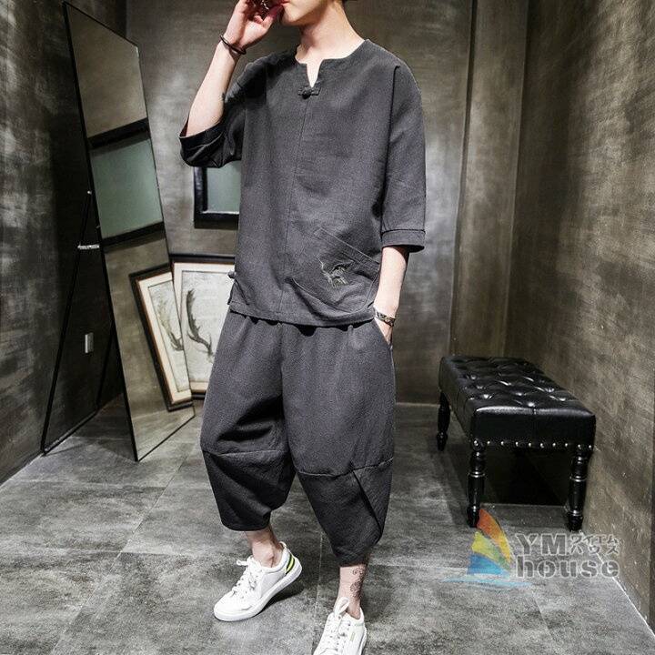 楽天市場】【即納】セットアップ メンズジャージ 刺繍 夏祭り 綿麻 大きいサイズ カジュアル 上下セット 鶴柄 夏物 男性用 リネン 無地  ルームウェア 部屋着 おしゃれ 父の日 : ワイエムハウス [TEMKIN] ジャージ 上下セット メンズ セットアップ 男性用 おしゃれ スウェット 半袖 夏 大きいサイズ 部屋着 ゆったり