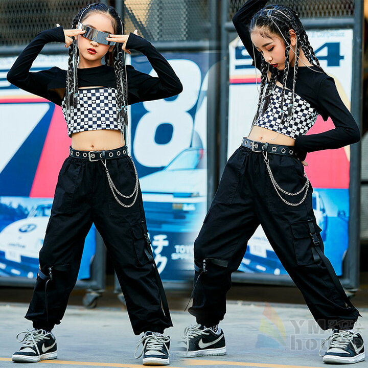 楽天市場 キッズダンス衣装 セットアップ カーゴパンツ ヒップホップ 女の子 ハート柄 トップス 子供 Hiphop カッコイイ ダンス衣装 サルエルパンツ ストリート レッスン ジャズ ダンスウェア 演出服 ワイエムハウス