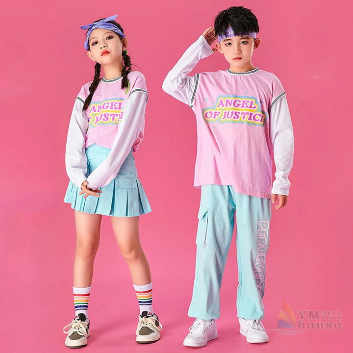 楽天市場】キッズ ダンス衣装 セットアップ 英字プリント hiphop