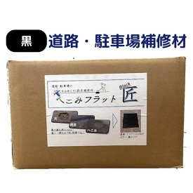 へこみフラット匠 ブラック 黒 道路補修材 駐車場補修材 へこみ補修 簡単 短時間硬化 1時間で硬化 高強度 段差補修 アスファルト 初心者でも出来る