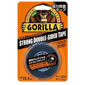 ゴリラ 両面テープ ストロング アクリル粘着系 強力接着テープ 幅25.4mm×長さ1.52m×厚さ1.1mm KURE-E-1779 The Gorilla Glue Company/KURE屋内、屋外問わず強力接着が長期間持続!平滑面・粗面どちら