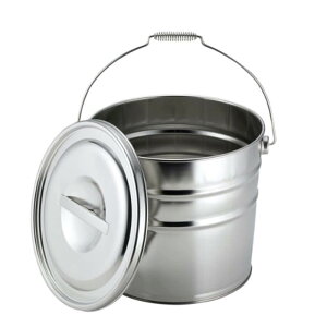 39887 下村企販 ステンレス フタ付きバケツ15L臭いが漏れにくく衛生的、水替え、洗浄、食材の保存など【頑張って送料無料!】