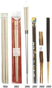 国産 木柄ステンレス天ぷら箸42cm 24056