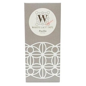 Pavilio(パビリオ) レーステープホワイト リーフ 47mm WH47-05-LE幅47mm×長さ5m