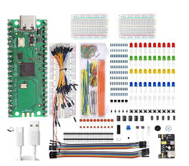 Raspberry Pi PICO USB Type-C（互換性 ピンハンダ済み)入門セット 電子工作 ラズベリーパイ ピコ スターターキット