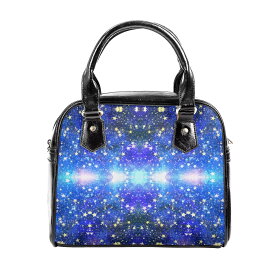 ホシフルヨルニ(2WAYショルダーバッグ) 2WAYショルダーバッグ レディース バッグ アート ブルー 青 水色 光 夜空 カラフル 黒 綺麗 星 お洒落 幻想的 空色 大人可愛い スター 想い 輝き
