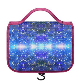 ホシフルヨルニ(トラベルポーチ) トラベルポーチ ユニセックス バッグ アート ブルー 青 水色 光 夜空 カラフル 黒 綺麗 星 お洒落 幻想的 空色 大人可愛い スター 想い 輝き ミマキボクカ