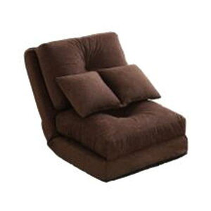 3WAY ソファーベッド 【幅60cm ブラウン】 日本製 パイプフレーム ウレタン クッション2個付き 完成品 〔リビング ダイニング〕【代引不可】_ID014