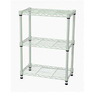 19Φスチールラックセット 幅約45×奥行25 3段 ホワイト 組立品【代引不可】_ID014