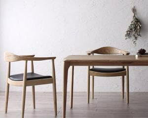 ダイニングテーブル セット 幅150cm 2人用 長方形 北欧 デザイナーズ オーク 天然木無垢材ザ・チェアリプロダクトダイニングシリーズ 3点(テーブル+チェア2脚)